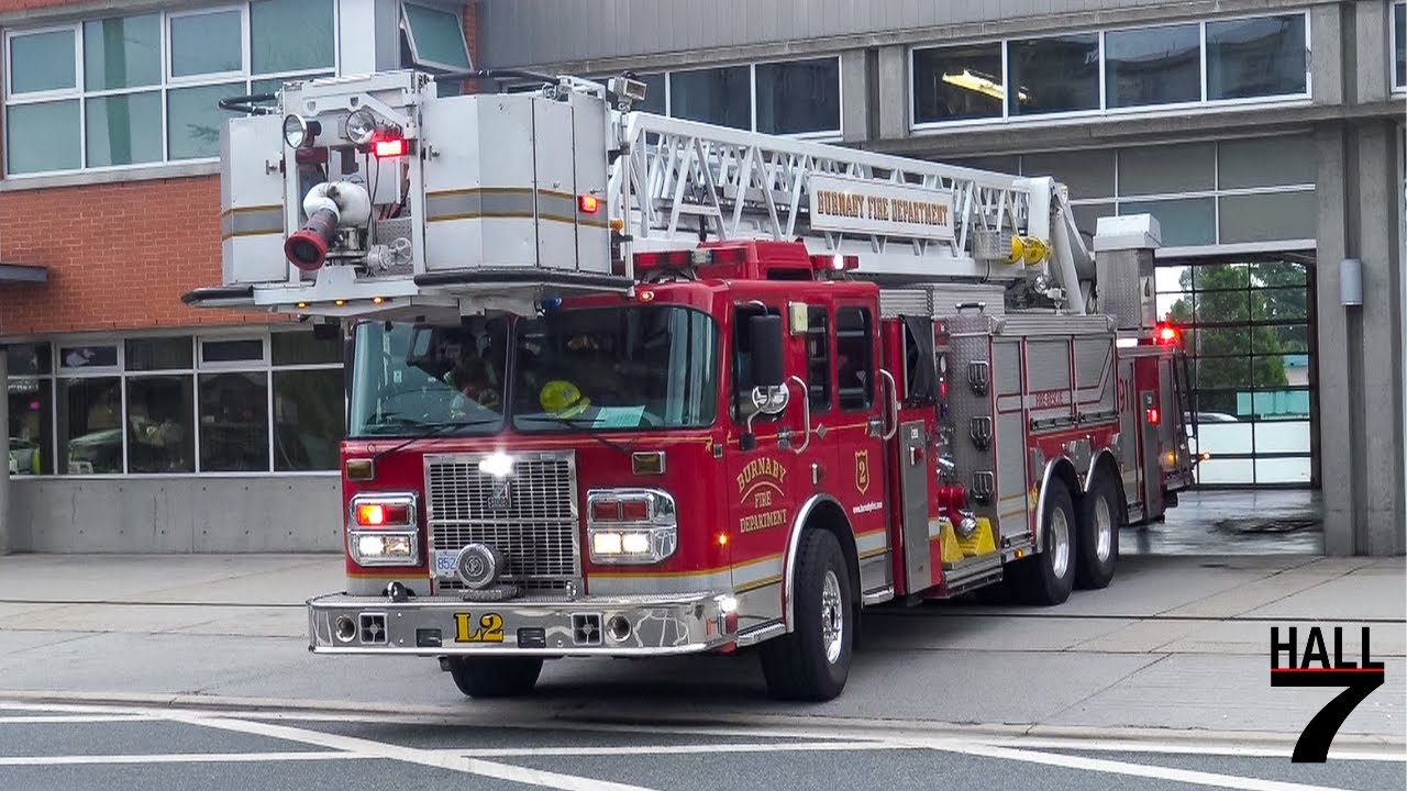 Burnaby Fire Department - Engine 2 & Ladder 2 Responding - YouTube