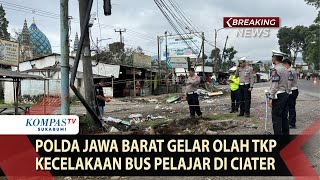 Polda Jawa Barat Gelar Olah TKP Kecelakaan Bus Pelajar di Ciater Subang
