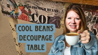Coffee Inspired Cool Beans Table with @MadebyMarley Decoupage Paper