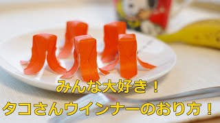 【遊べる折り紙】子供は大好き！タコさんウインナーの折り方🐙 / Wiener sausage　【音声解説つき】/かんたん折り紙チャンネル