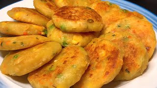 The potato cakes are really delicious, crispy on the outside and tender on the inside, sweet