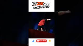 WWE 2K23 MICK FOLEY GET SPEAR FROM TOP OF STAGE 😳SUBSRIBE NOW🔥#shorts #ytshorts #wwe2k23shorts