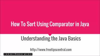 How To Sort Objects Using Comparator Interface