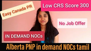 Canada PR Tamil|Low CRS score| Alberta PNP|In demand NOCs |In demand Jobs|AINP Express Entry