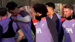 Liverpool players train ahead of their Europa League match against Toulouse