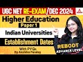 Higher Education UGC NET 2024 | Indian Universities By Anshika Ma'am