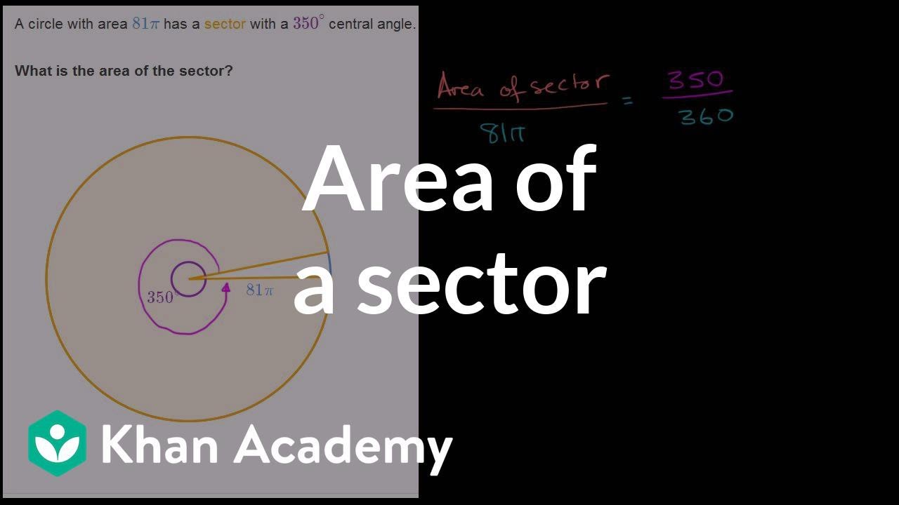 Area Of A Sector Given A Central Angle | Circles | Geometry | Khan ...