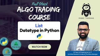 "List Datatype in Python #robotrading #pythoncoding #algorithmictrading
