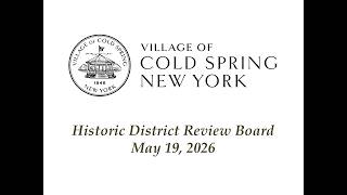 Historic District Review Board 05-19-2026