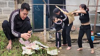 The husband took all the money of his wife and children to run after young girls. ( Lý Thị Hương