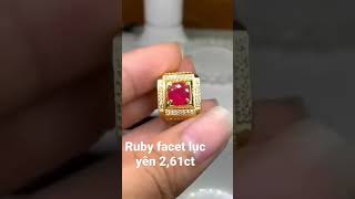 Ruby facet lục yên đỏ hồng tl: 2,61 ct