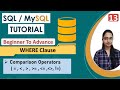 13 - WHERE Clause in SQL | Types of Operators | WHERE With Comparison Operator | Practice Questions