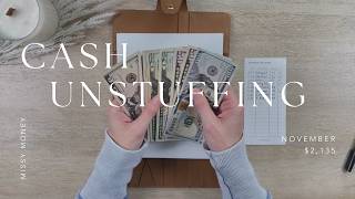 Cash Unstuffing $2,135 | Credit Card + Debit Card Purchases | Cash Envelopes | How to Cash Stuff