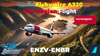 🔴LIVE: FlyByWire A320 Norwegian Stavanger to Bergen  | MSFS