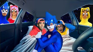 DORMIMOS DENTRO DO CARRO E FOMOS SURPREENDIDOS POR A AMY, SONIC E TAILS CORROMPIDOS