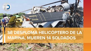 Mueren 14 elementos de la Marina tras caída de helicóptero en Sinaloa