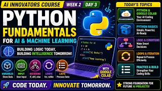 AI Innovators Course | Week 2 Day 3: Python Fundamentals, Variables, Loops & Decision-Making Logic
