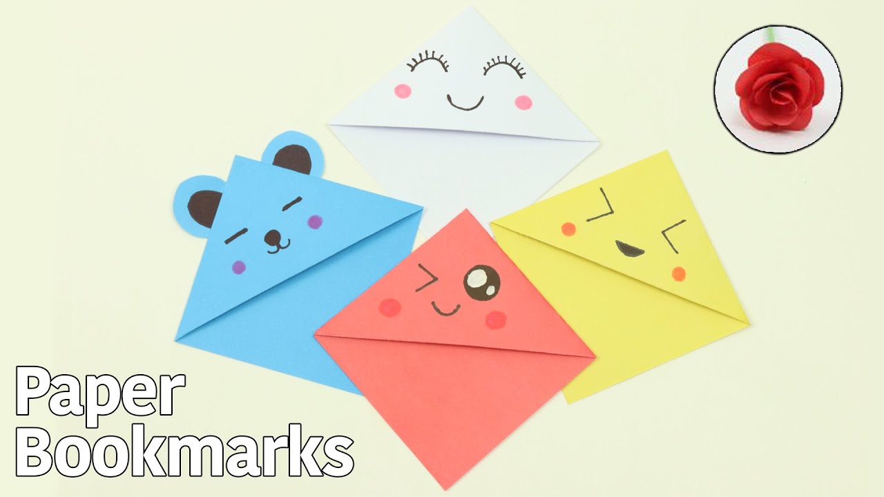 DIY PAPER BOOKMARKS | HOW TO MAKE KAWAII BOOKMARKS | EASY BOOKMARK ...