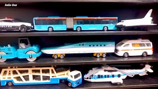 Spaceship, Helicopter, City Bus, Police Car, Roller, Bullet Train, Truck, Car Transporter, Ambulance