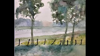 Extreme Beginners LANDSCAPE PAINTING with TREES, FENCES & FIELDS! with Chris Petri