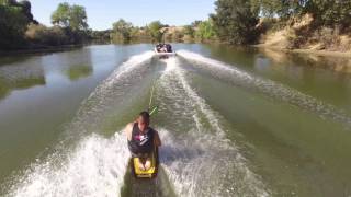 Kneeboarding on the Delta with Drone