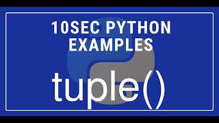 10sec Python Examples tuple() Built in Function by Code Recipe