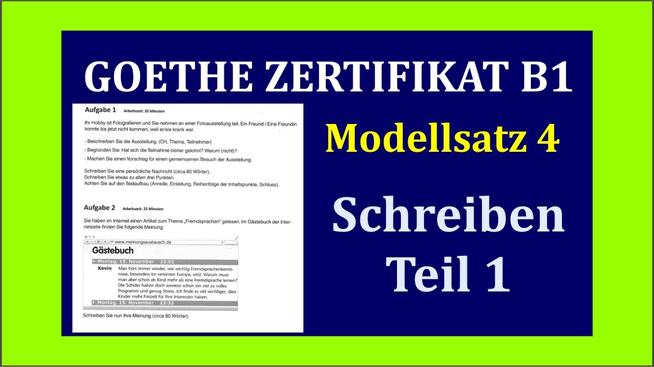 Goethe Zertifikat B1 Modellsatz