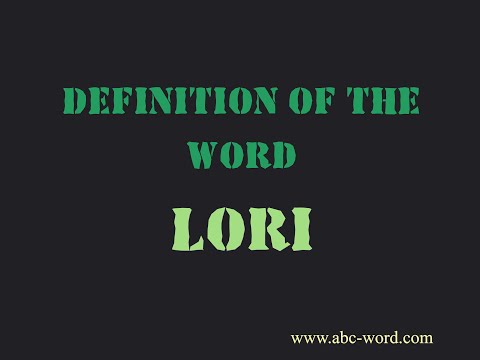 What does the word Lori mean?