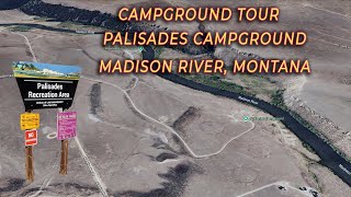 Visite du camping Palisades : camping pittoresque sur la rivière Madison, Montana