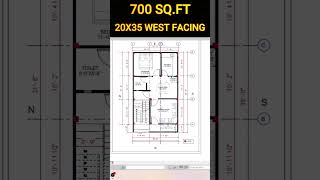 20X35 HOUSE PLAN WEST FACING | 700 SQ FT WEST FACING HOUSE PLAN #WESTFACINGHOUSE #HOUSEPLAN #20X35