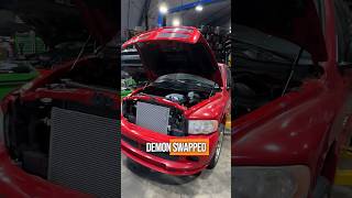 Swapped a Demon engine into my SRT10 (who needs lights)