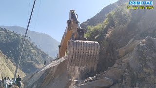 This Is Himalayan village life | Building road in rural village by Machine |