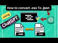 CSV To JSON converter using ChatGPT  #openai #chatgpt #csvtojson