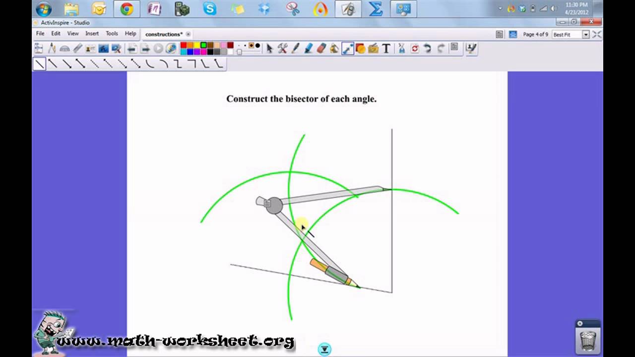 Geometry Constructions Angle Bisector Constructions Easy Youtube