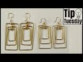 Queen Latifa Beauty Shop inspired Triple Rectangle Wire Earrings Tutorial