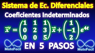 Sistema de Ecuaciones Diferenciales 3x3 Coeficientes Indeterminados, en 5 pasos
