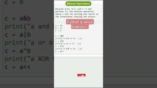 Python Bitwise Operator || Python Beginners Series #python # shorts #programming