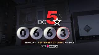 DC LOTTERY Midday 09/23/2019