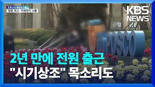 포스코 전원 출근…기업들 “재택근무→일상 복귀?” / KBS  2022.04.05.