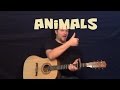 Animals (Maroon 5) Easy Guitar Lesson How to Play Tutorial