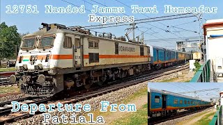 12751 Nanded Jammu Tawi Humsafar Express With WAP-7 Locomotive Departure from Patiala