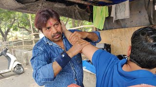 Street Barber Roadside Head Massage and Neck Cracking | Indian Massage