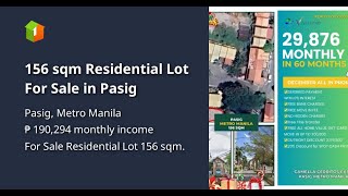 156 sqm Residential Lot For Sale in Pasig