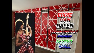 Eddie Van Halen Frankenstrat inspired accent wall