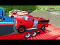 transporting police cars fire department ambulance vehicles with trucks farming simulator 22