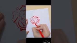 Easy red rose drawing || #artbyfta