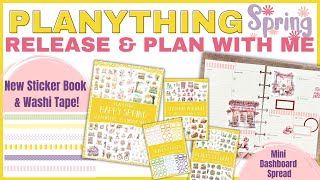 PLANYTHING RELEASE \u0026 MINI DASHBOARD PLAN WITH ME | NEW STICKER BOOK HAPPY SPRING \u0026 WASHI | VALENTINE