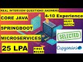 Core Java, Java 8, Spring Boot, Microservice, Docker Real Interview Questions | Capgemini Inc #java