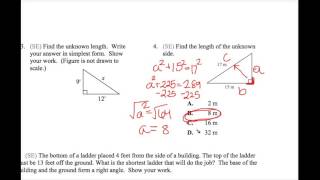 Pythagorean Theorem - Practice Test Key