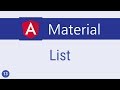 Angular Material Tutorial - 13 - List